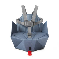 Bombol Foldable Denim Blue Pop-Up booster with armrests